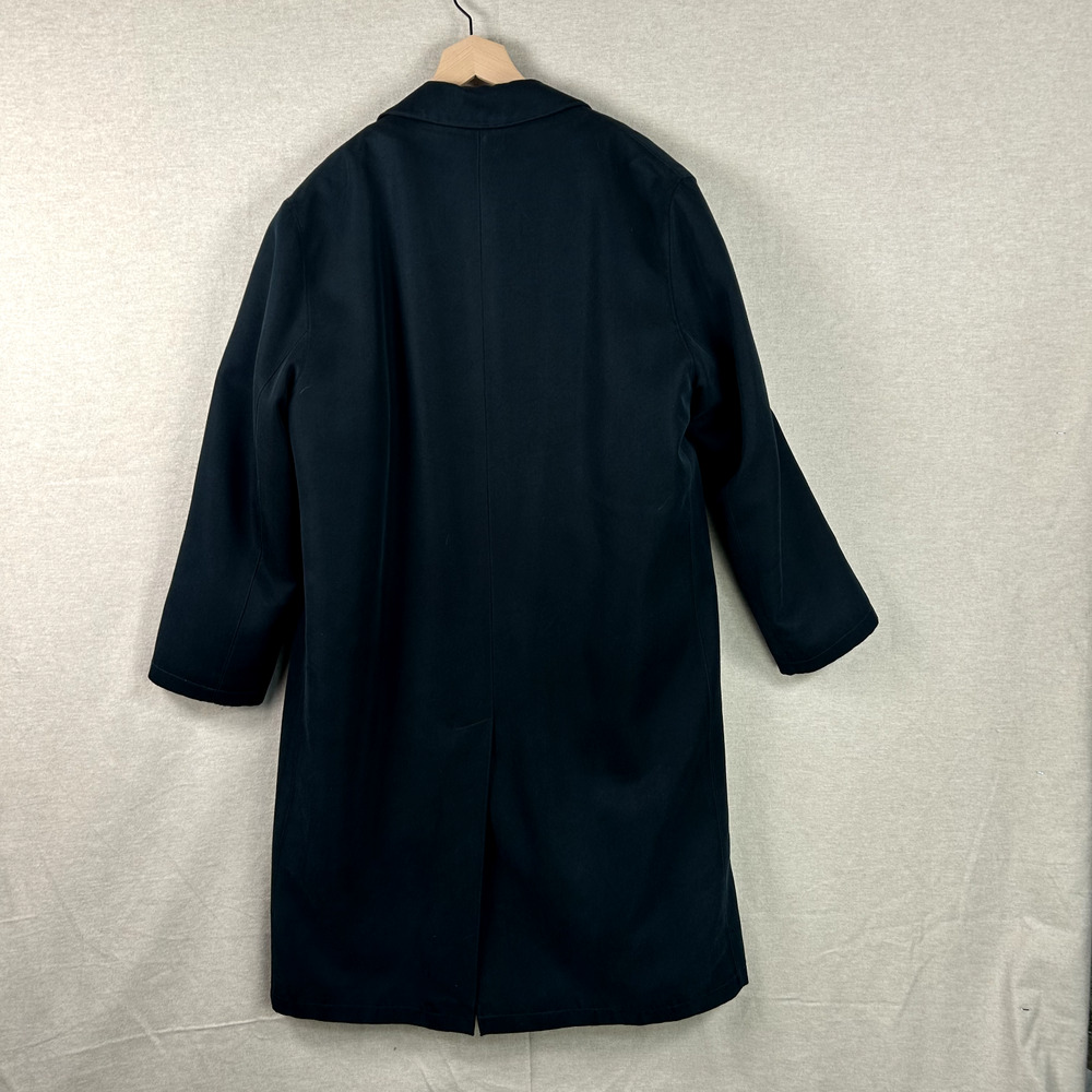 Bill Blass Mens Navy Blue Trench Coat Size 40 Short Removable Wool Liner Classic - Picture 12 of 15